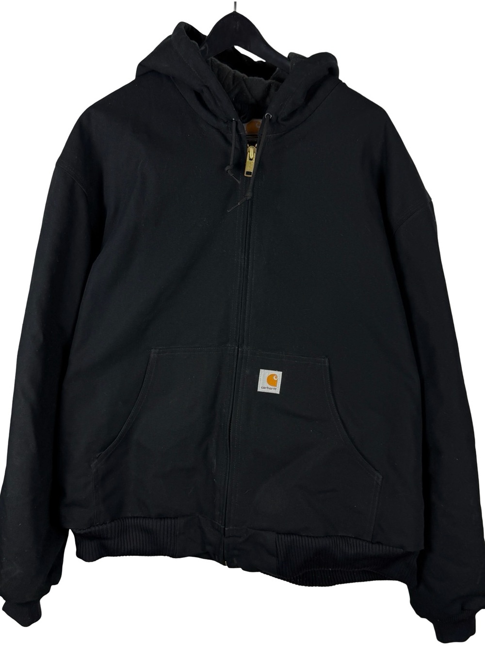 Mens 2000s Carhartt Workwear Quilted Full Zip Active Black Jacket Size 2XL